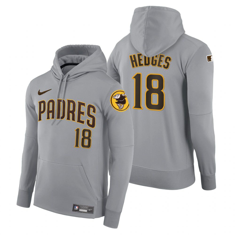 Men Pittsburgh Pirates #18 Hedges gray road hoodie 2021 MLB Nike Jerseys